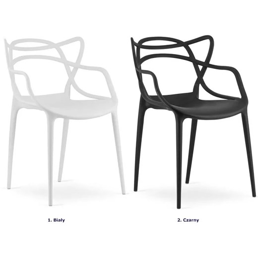 Białe nowoczesne krzesło do stołu - Manuel 3X Elior One Size Edinos.pl