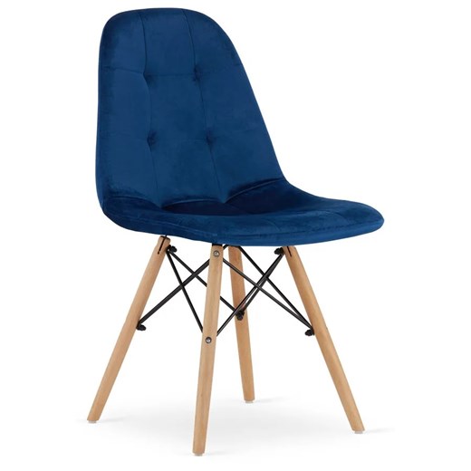 Granatowe krzesło tapicerowane do salonu - Zipro 3X Elior One Size Edinos.pl