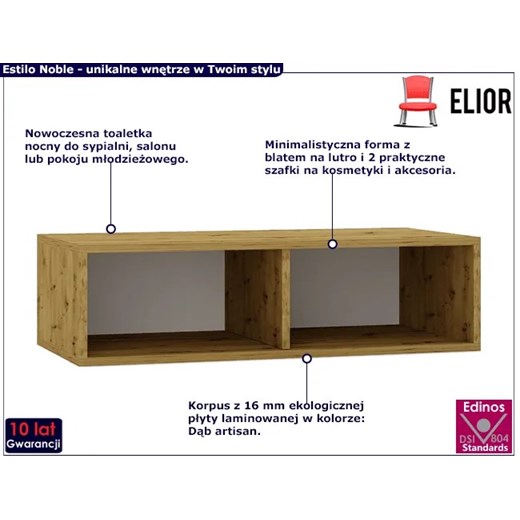 Toaletka dąb artisan - Estilo Noble 14X Elior One Size Edinos.pl promocja