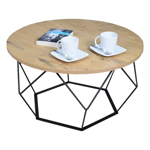 Stolik kawowy w stylu loft dąb lancelot T8-Z85 ze sklepu Edinos.pl w kategorii Stoliki kawowe - zdjęcie 172221521