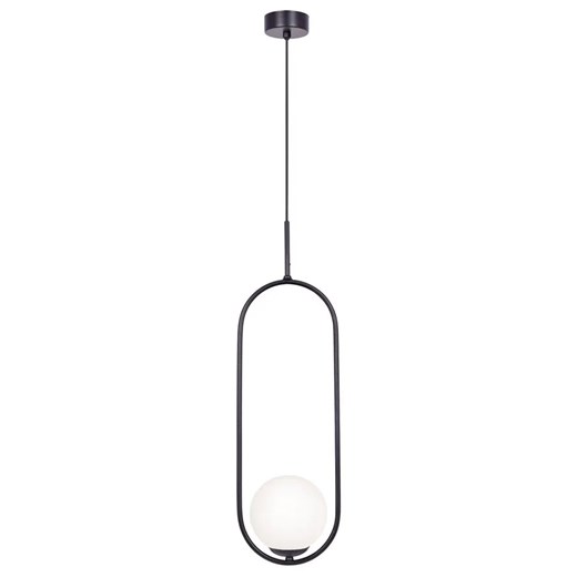 Lampa wisząca elipsa z białym kloszem - A198-Karox ze sklepu Edinos.pl w kategorii Lampy wiszące - zdjęcie 172221650