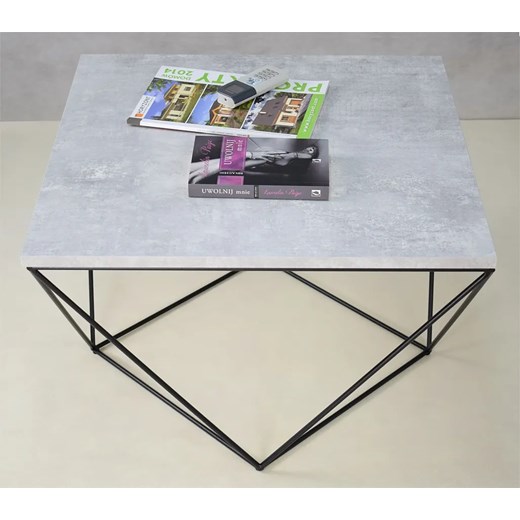 Kwadratowy stolik kawowy beton + czarny - Galapi 3X Elior One Size Edinos.pl