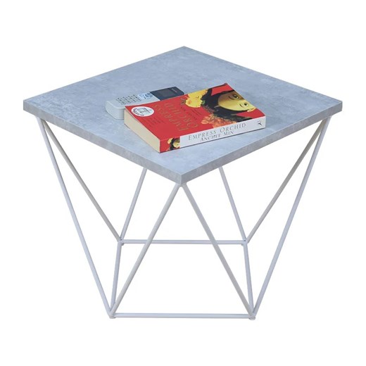 Minimalistyczny stolik kawowy beton + biały - Galapi 5X Elior One Size Edinos.pl