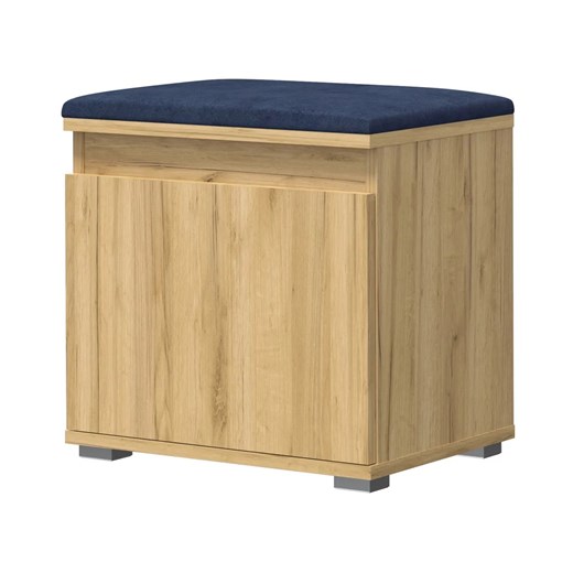 Minimalistyczna szafka na buty dąb craft + granat - Venix 4X ze sklepu Edinos.pl w kategorii Zestawy mebli do przedpokoju - zdjęcie 172222152