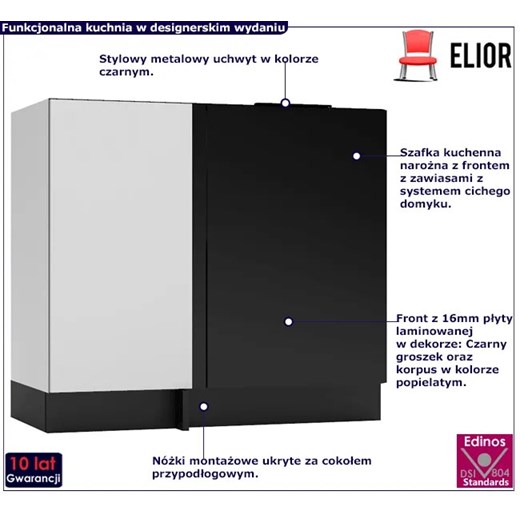 Dolna kuchenna szafka narożna - Carbon 19X Elior One Size Edinos.pl