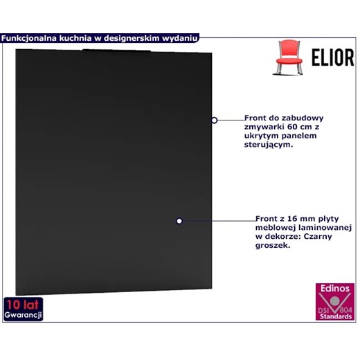 Front do zmywarki 60 cm z panelem zakrytym - Carbon 26X Elior One Size Edinos.pl