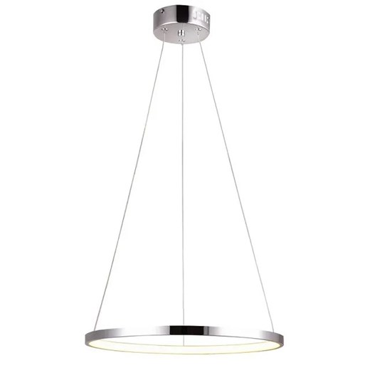 Chromowana lampa wisząca okrąg 40 cm LED - V083 W0-F32 ze sklepu Edinos.pl w kategorii Lampy wiszące - zdjęcie 172223002