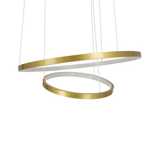 Złota lampa wisząca LED z dwoma ringami o różnej średnicy - V082-Monati Lumes One Size Edinos.pl