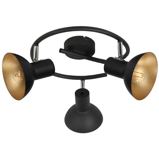 Potrójna metalowa lampa sufitowa do kuchni czarny + złoto - Z029 D1-M86 ze sklepu Edinos.pl w kategorii Lampy sufitowe - zdjęcie 172223342