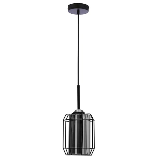 Czarna lampa wisząca loft z dymionym kloszem 7X Z049 N0-T85 ze sklepu Edinos.pl w kategorii Lampy wiszące - zdjęcie 172223351