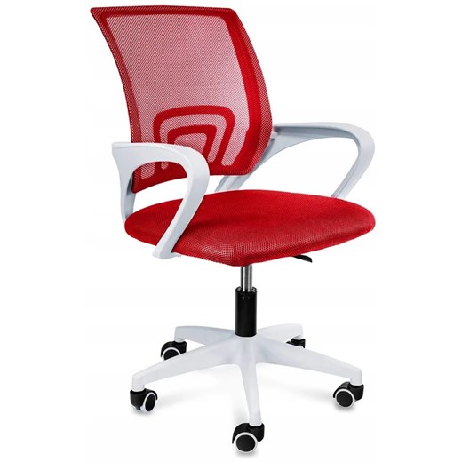 Czerwone krzesło obrotowe na kółkach - Azon 3X ze sklepu Edinos.pl w kategorii Krzesła - zdjęcie 172223370