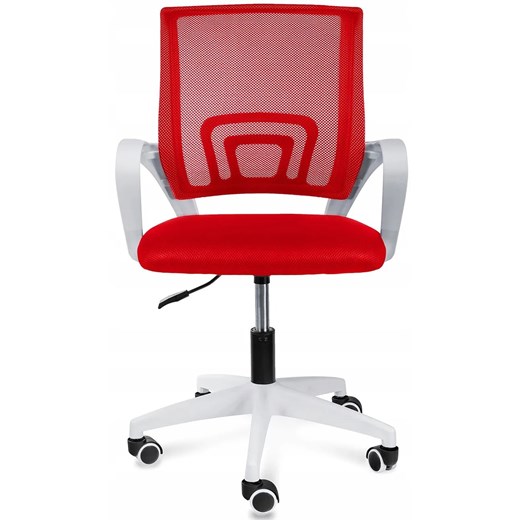 Czerwone krzesło obrotowe na kółkach - Azon 3X Elior One Size promocja Edinos.pl