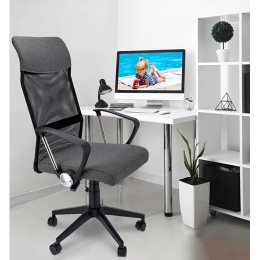 Ciemnoszare ergonomiczne krzesło obrotowe do komputera - Egon Elior One Size Edinos.pl promocyjna cena