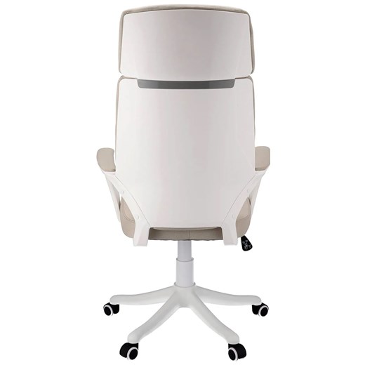 Beżowy ergonomiczny fotel biurowy do komputera - Dawo Elior One Size Edinos.pl