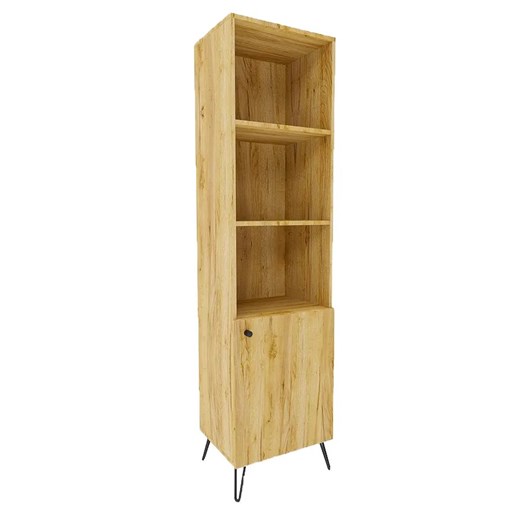 Witryna na metalowych nogach w stylu loft dąb craft - Zorina 11X ze sklepu Edinos.pl w kategorii Regały i witryny - zdjęcie 172223731