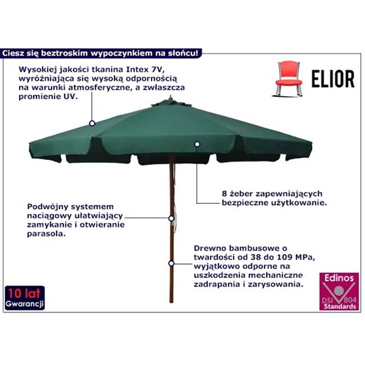 Zielony parasol do ogrodu - Karcheros Elior One Size wyprzedaż Edinos.pl