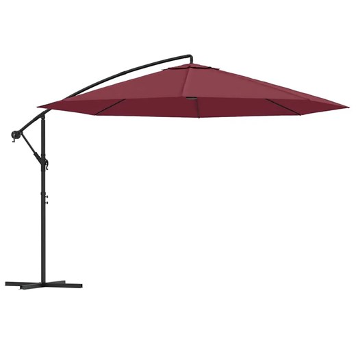 Bordowy parasol ogrodowy z aluminiowym słupkiem - Solace ze sklepu Edinos.pl w kategorii Parasole ogrodowe - zdjęcie 172224572
