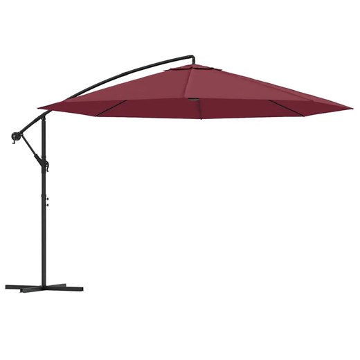 Bordowy parasol ogrodowy z aluminiowym słupkiem - Solace Elior One Size Edinos.pl