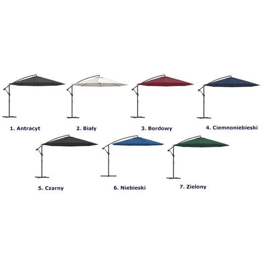 Bordowy parasol ogrodowy z aluminiowym słupkiem - Solace Elior One Size Edinos.pl