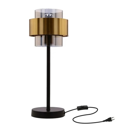 Nowoczesna lampa stołowa ze szklanym dymionym kloszem - 3X V101 R5-P00 ze sklepu Edinos.pl w kategorii Lampy stołowe - zdjęcie 172224614
