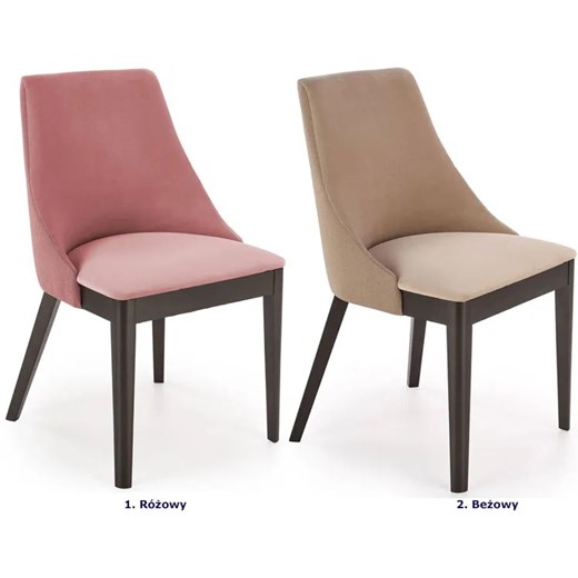 Różowe krzesło drewniane tapicerowane do salonu - Jago Elior One Size Edinos.pl