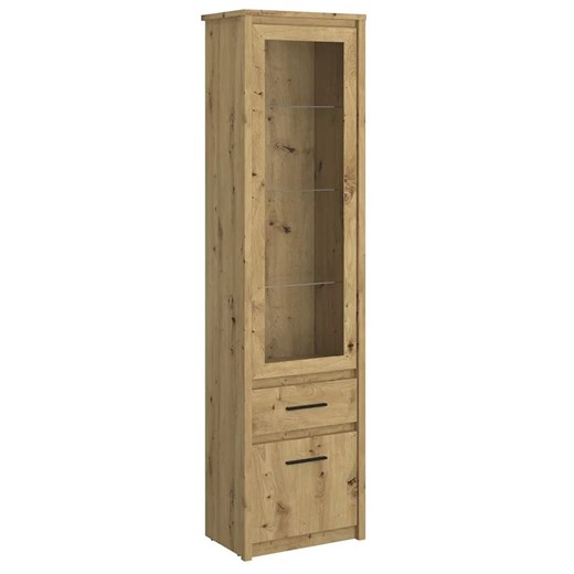 Szklana Witryna Do Salonu Dąb Artisan W9-T45 ze sklepu Edinos.pl w kategorii Regały i witryny - zdjęcie 172224904