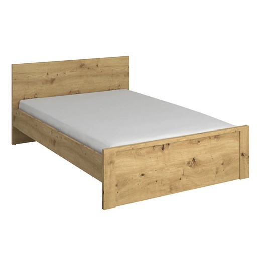 Podwójne łóżko z zagłówkiem 140x200 dąb artisan - Basani 19X Elior One Size Edinos.pl