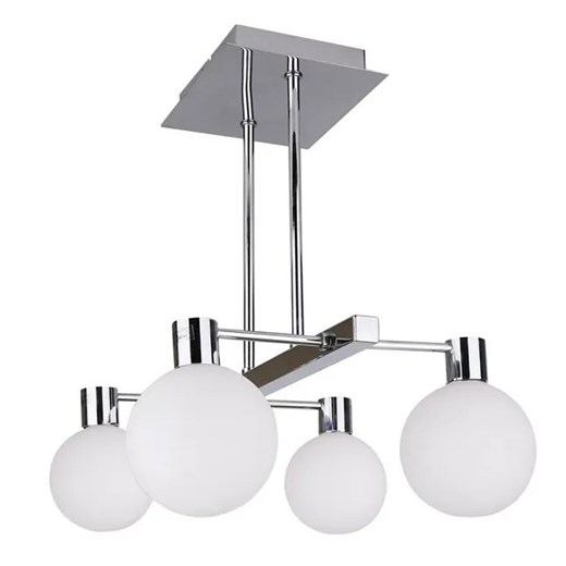 Czteroramienna lampa wisząca chrom z okrągłymi kloszami - V115-Suso Lumes One Size Edinos.pl