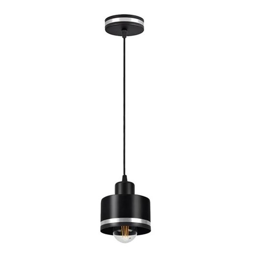 Pojedyncza czarna lampa wisząca z ozdobną opaską - V127-Torini ze sklepu Edinos.pl w kategorii Lampy wiszące - zdjęcie 172225231