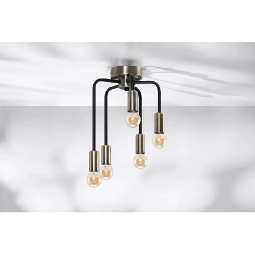 Pięcioramienna czarna lampa sufitowa pająk - V135-Elebi Lumes One Size Edinos.pl