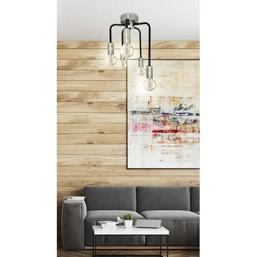 Pięcioramienna czarna lampa sufitowa pająk - V135-Elebi Lumes One Size Edinos.pl