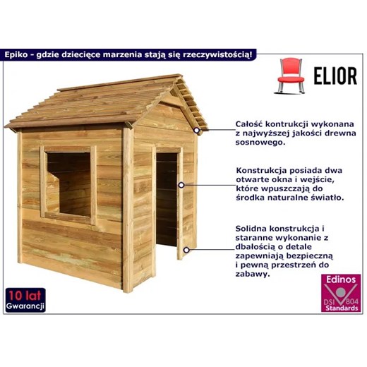 Domek ogrodowy z drewna sosnowego - Epikol ze sklepu Edinos.pl w kategorii Pozostałe wyposażenie ogrodowe - zdjęcie 172225434