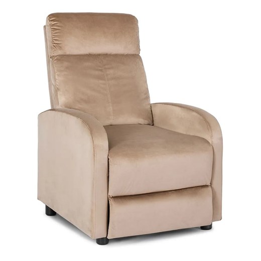 Beżowy rozkładany fotel welurowy - Alho 4X Elior One Size Edinos.pl