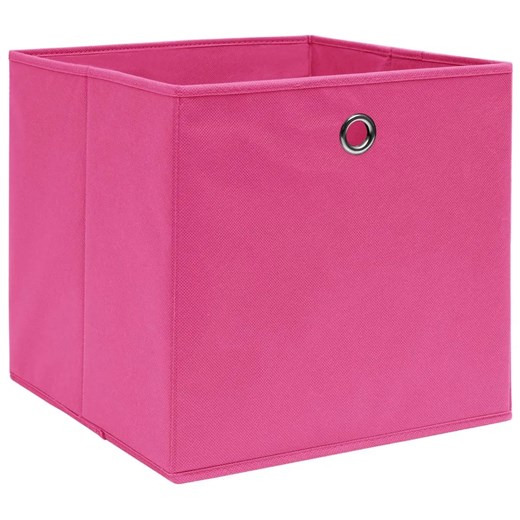 Różowy zestaw 4 składanych pudełek do regału - Fiwa 3X ze sklepu Edinos.pl w kategorii Pudełka i pojemniki - zdjęcie 172225812