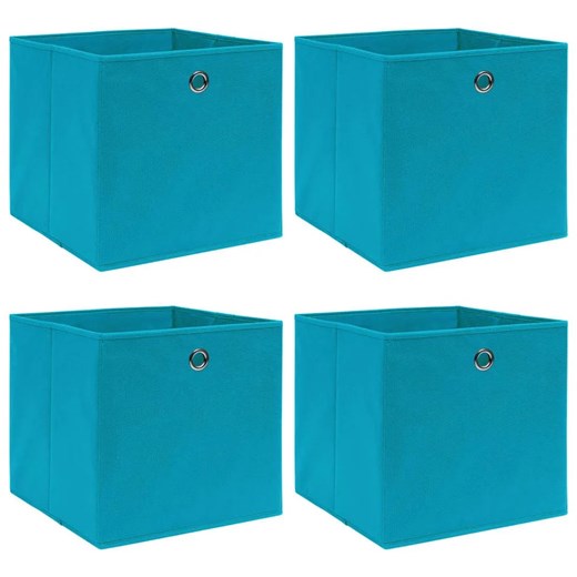 Zestaw 4 składanych pudełek błękitny - Fiwa 4X Elior One Size wyprzedaż Edinos.pl