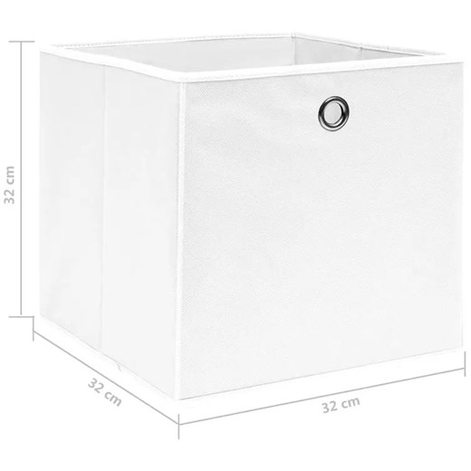Biały komplet składanych pudełek z tkaniny 4 szt - Fiwa 4X Elior One Size wyprzedaż Edinos.pl
