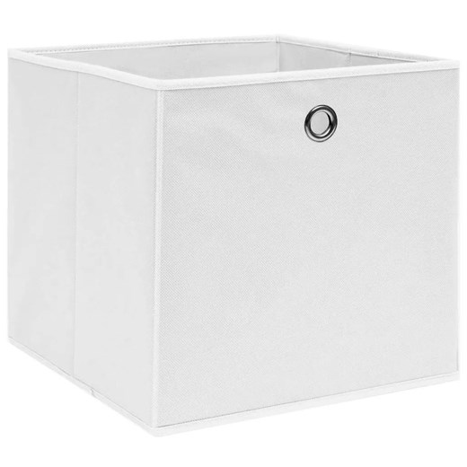 Biały komplet składanych pudełek z tkaniny 4 szt - Fiwa 4X Elior One Size wyprzedaż Edinos.pl