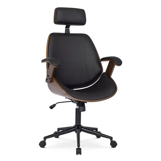 Designerski fotel gabinetowy czarny + orzech - Ekno Elior One Size Edinos.pl promocja