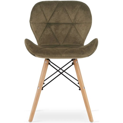 Brązowe tapicerowane drewniane krzesło - Zeno 4X Elior One Size Edinos.pl