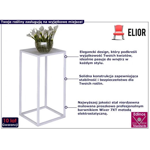 Biały stojak na kwiaty z metalowym stelażem - Shiner 4X Elior One Size wyprzedaż Edinos.pl