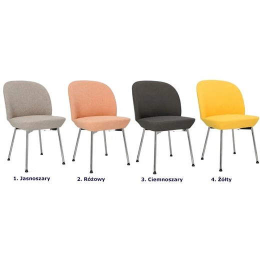Różowe krzesło tapicerowane nowoczesne do stołu - Zico 4X Elior One Size Edinos.pl