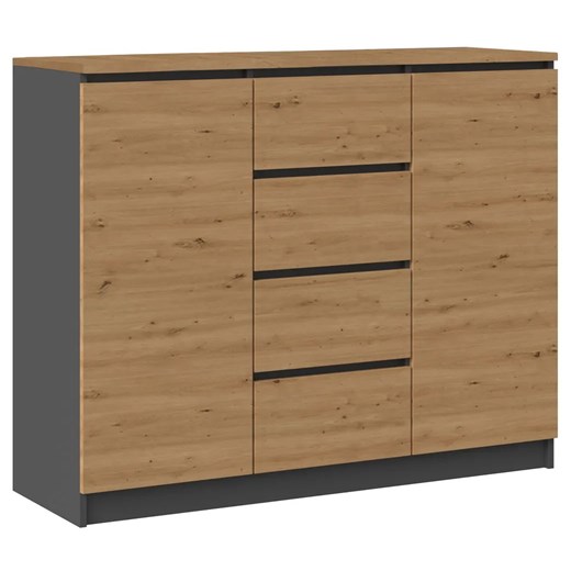 Komoda Industrialna Dąb Artisan + Antracyt F4-T92 ze sklepu Edinos.pl w kategorii Komody - zdjęcie 172226532