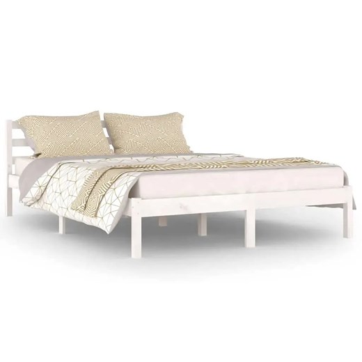 Białe dwuosobowe łóżko z drewna 140x200 cm - Lenar 5X ze sklepu Edinos.pl w kategorii Łóżka i materace - zdjęcie 172226754