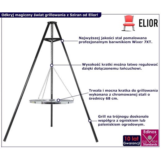 Grill ogrodowy na trójnogu - Sziran 3X Elior One Size Edinos.pl okazyjna cena