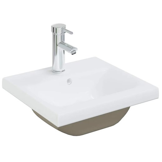 Ceramiczna umywalka wpuszczana z baterią H7-T89 ze sklepu Edinos.pl w kategorii Łazienka - zdjęcie 172227082