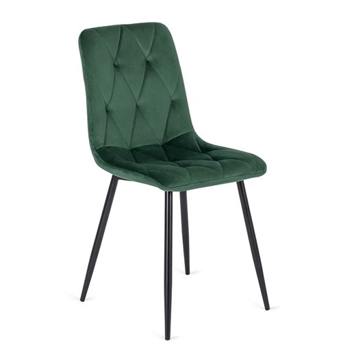 Zielone krzesło welurowe do salonu - Voro Elior One Size okazja Edinos.pl