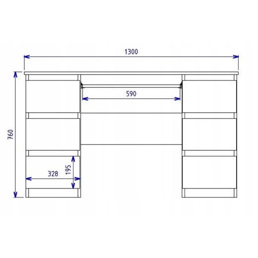 Duże nowoczesne biurko Liner 2X - dąb sonoma Elior One Size Edinos.pl