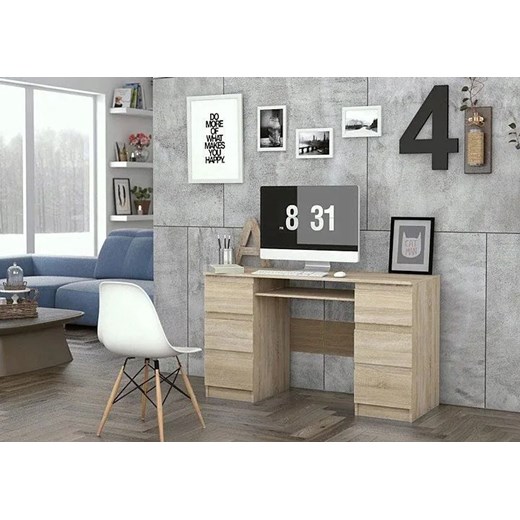 Duże nowoczesne biurko Liner 2X - dąb sonoma Elior One Size Edinos.pl