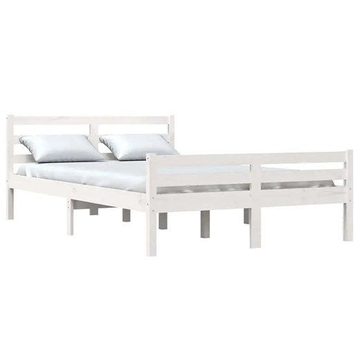 Białe drewniane dwuosobowe łóżko 160x200 - Aviles 6X Elior One Size Edinos.pl okazja