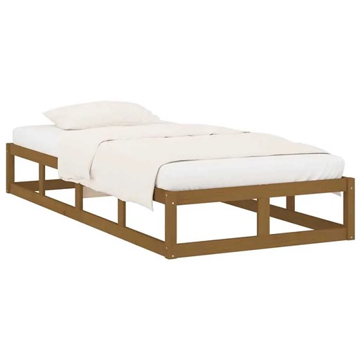 Pojedyncze sosnowe łóżko miodowy brąz 90x200 - Kaori 3X ze sklepu Edinos.pl w kategorii Łóżka i materace - zdjęcie 172228380